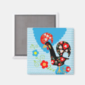 Het Portugese rooster van Barcelona Magneet (Voorkant / Achterkant)