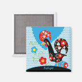 Het Portugese rooster van Barcelona Magneet (Voorkant / Achterkant)