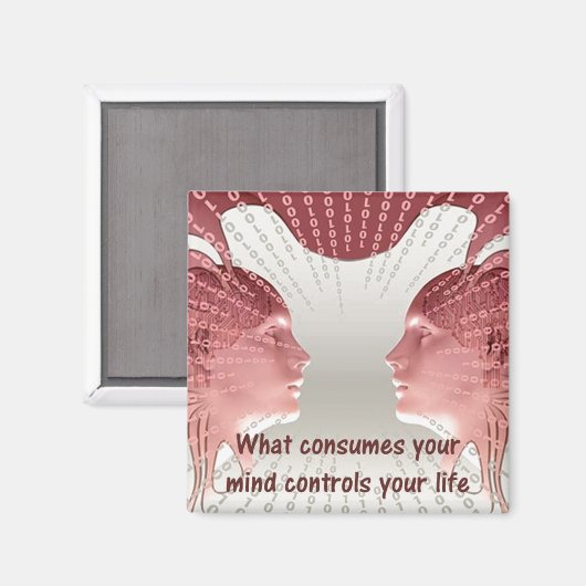 Het positieve denkkende Gezegde van uw levensoffer Magneet (Voorkant / Achterkant)