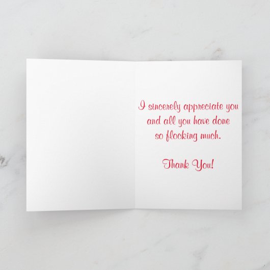 "Het posten van Flamingo"Dank u Kaart (Binnen)