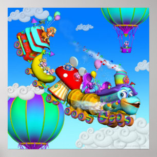 Het Poster GiggleBelly Train 18x18
