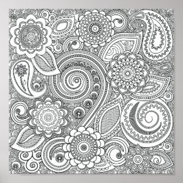 Het Poster Henna Pattern kleuren
