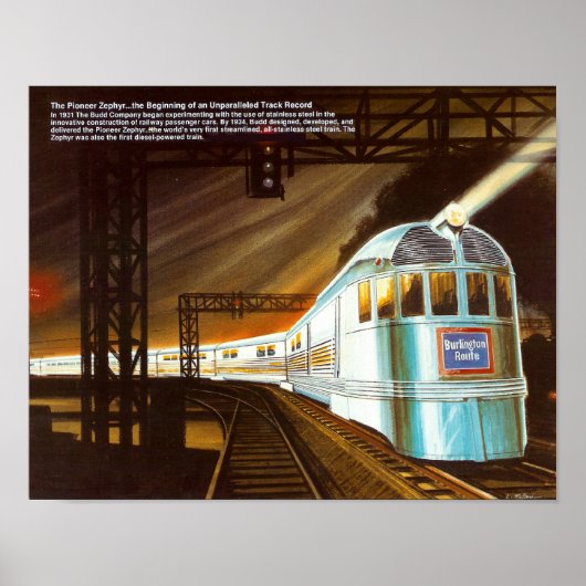 Het Poster Pioneer Zephyr 1934 (Voorkant)