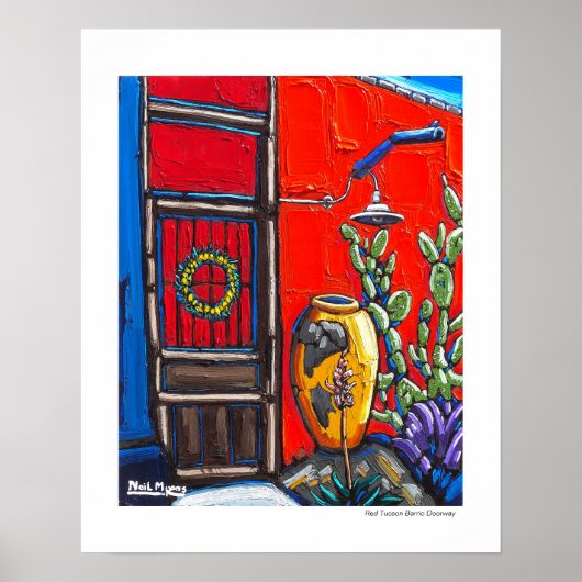 Het Poster Red Tucson Barrio Doorway (Voorkant)