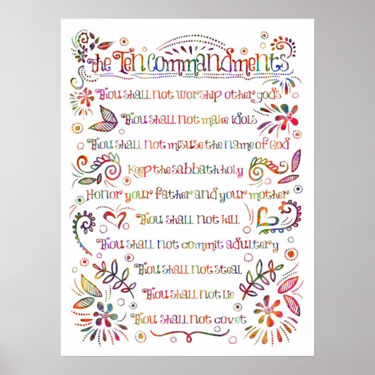 Het Poster Tien Geboden (Voorkant)