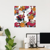 Het Poster van de Cartoon van de Fort Food Service (Thuiskantoor)