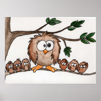 Het Poster van de familie Owl