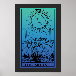 Het Poster van de Gradiënt van de Moon Tarot van d