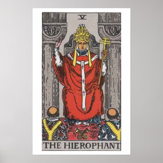 Het Poster van de Kaart Hierophant Tarot (Voorkant)