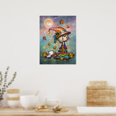 Het Poster van de Kleine Wanderer Witch en Cat Art (Keuken)