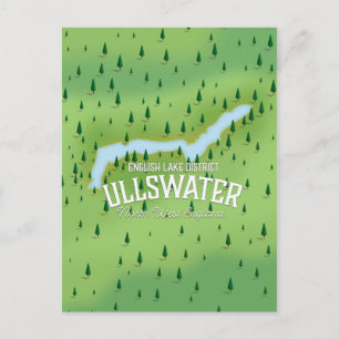 Het poster van de landkaart van het meer van het m briefkaart