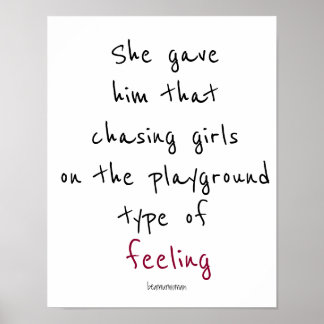 Het Poster van de muur dat ze hem gaf...