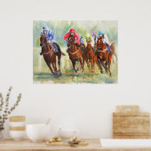 Het poster van de paardenraces van de Chase (Keuken)