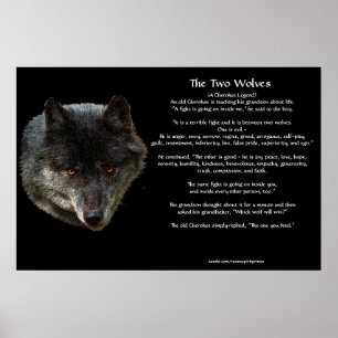 Het Poster van de TALE-kunst van de TWEE WOLVES CH