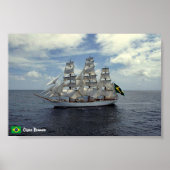 Het Poster van de Tall Ship Cisne Branco van Brazi (Voorkant)