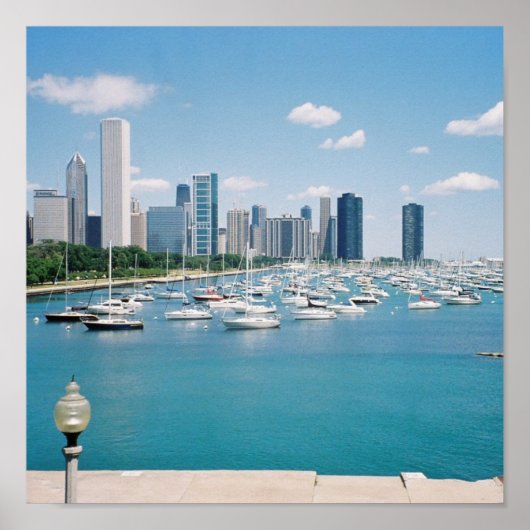 Het Poster van de Veldlijn van Chicago Lakefront/D (Voorkant)