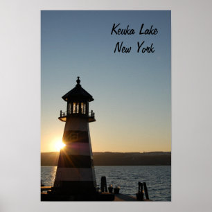 Het Poster van de Vuurtoren van het Meer van Keuka