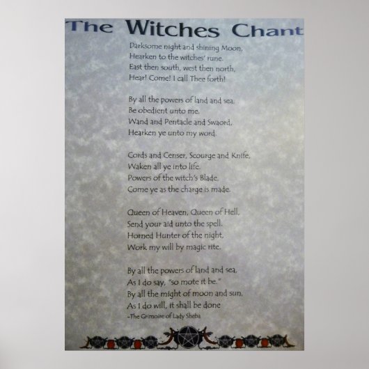 Het Poster van de Witches Chant (Voorkant)