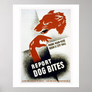 Het Poster van Dog Bites  WPA
