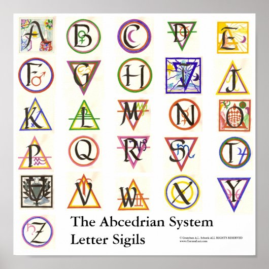 Het Poster van het Abcedrische Systeem Alphabet (Voorkant)