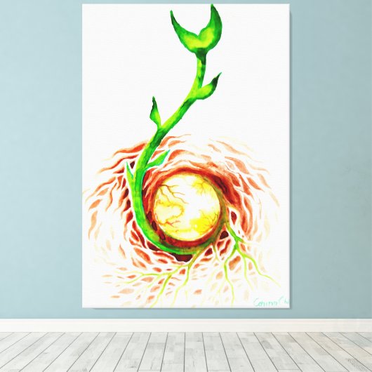 Het poster van het levenszaad canvas afdruk (Insitu (Houten vloer))