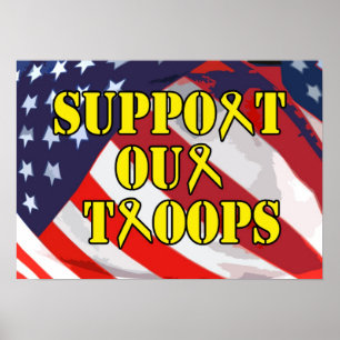 Het Poster van onze troepen ondersteunen