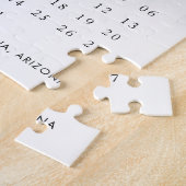 Het potlood in kalender Moderne Minimale Paar Foto Legpuzzel (Zijkant)