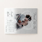 Het potlood in kalender Moderne Minimale Paar Foto Legpuzzel (Horizontaal)