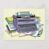 Het potlood van het Schrijfmachine van de Schrijfm Briefkaart (Voorkant)