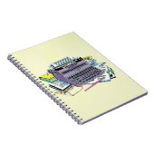 Het potlood van het Schrijfmachine van de Schrijfm Notitieboek (Rechterzijde)