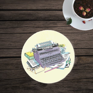 Het potlood van het Schrijfmachine van de Schrijfm Zandsteen Onderzetter