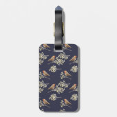 Het prachtige Beige European Robins Pattern Bagagelabel (Achterkant verticaal)