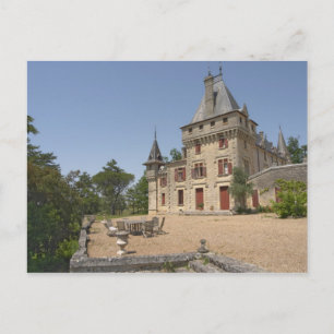 Het prachtige Chateau de Pressac en tuin Briefkaart