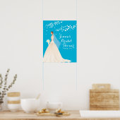 Het prachtige Chic Bride Vrijgezellenfeest Poster (Keuken)