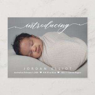 Het prachtige Intro Baby Birth Announcement Briefk Briefkaart