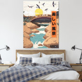 Het prachtige landschap canvas afdruk (Insitu (Slaapkamer))