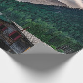 Het prachtige landschap van de berg en het meer in cadeaupapier (Hoek)