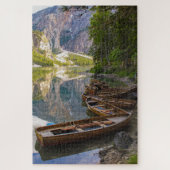 Het prachtige landschap van het meer van Braies, I Legpuzzel (Verticaal)
