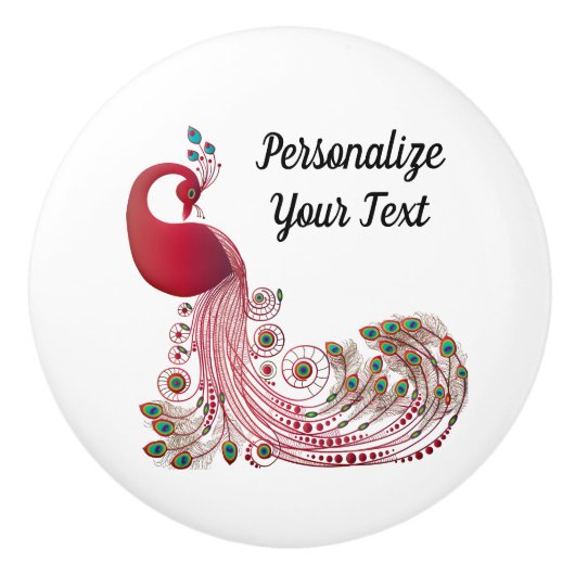 Het prachtige Peacock Decor personaliseren Keramische Knop (Voorkant)