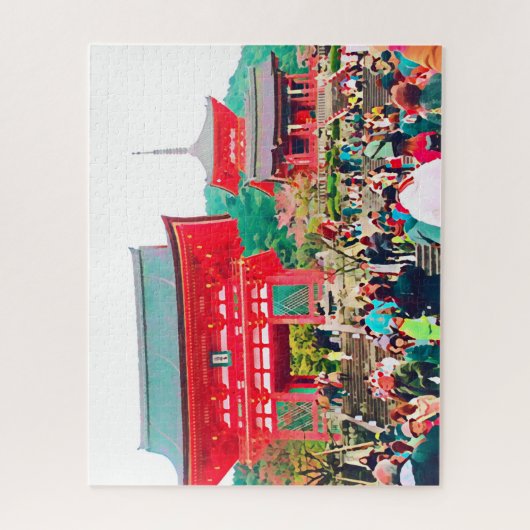 Het prachtige tempellandschap van Japan Kyoto is e Legpuzzel (Verticaal)