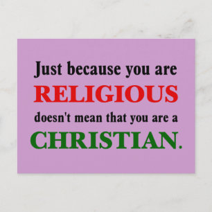 Het praktiseren van religie is geen christelijke p briefkaart
