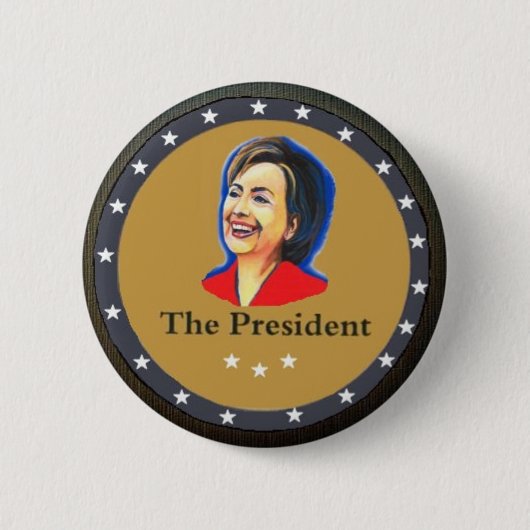 Het President: Hillary Clinton Ronde Button 5,7 Cm (Voorkant)