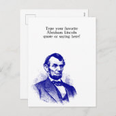 Het President van Abraham Lincoln & u Feestdagenkaart (Voorkant / Achterkant)