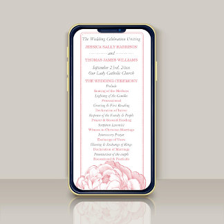 Het Pretty Peony Bloem Bruiloft Collectie Programm Poster