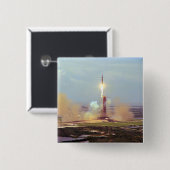 Het proefproject Saturn IB van Apollo Soyuz Vierkante Button 5,1 Cm (Voorkant /achterkant)