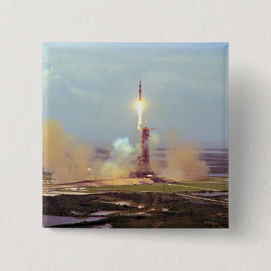 Het proefproject Saturn IB van Apollo Soyuz Vierkante Button 5,1 Cm (Voorkant)