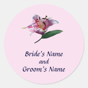 Het Profiel van Stargazer Lily sparen de Datum Ronde Sticker