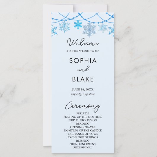 Het programma Blauwe Snowflakes Blue Wedding (Voorkant)