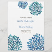 Het programma Blauwe Waterverf Dahlias Kaarten (Voorkant)