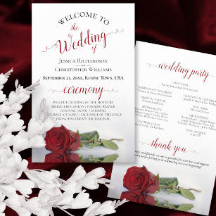 Het programma Elegant Red Rose Budget Wedding Prog